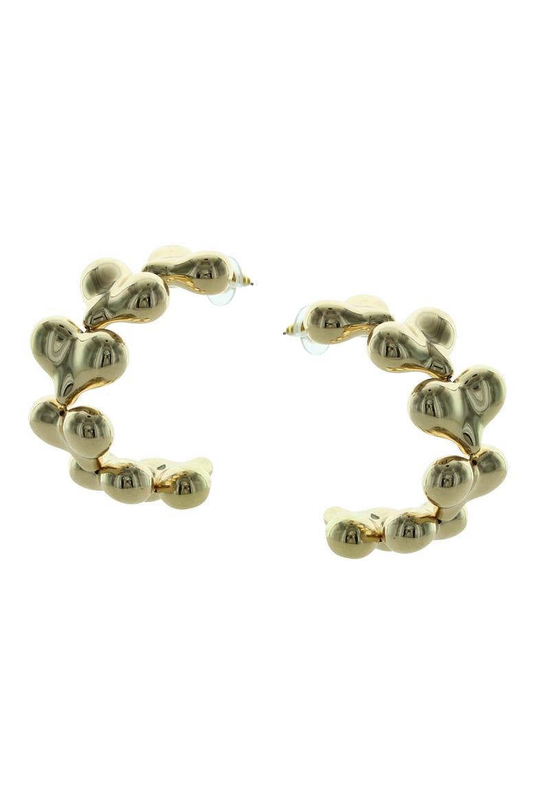 Trella Heart Hoop Earrings, Alternate, color, GOLD