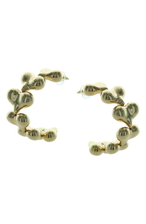 Olivia Welles Trella Heart Hoop Earrings In Gold