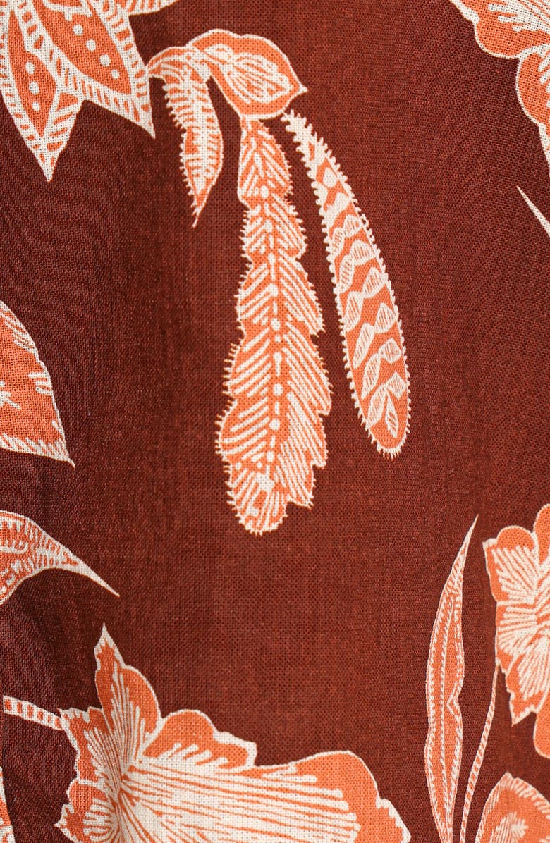 Petal & Pup Samira Floral Cotton Blend Wide Leg Pants, Alternate, color, Orange Floral