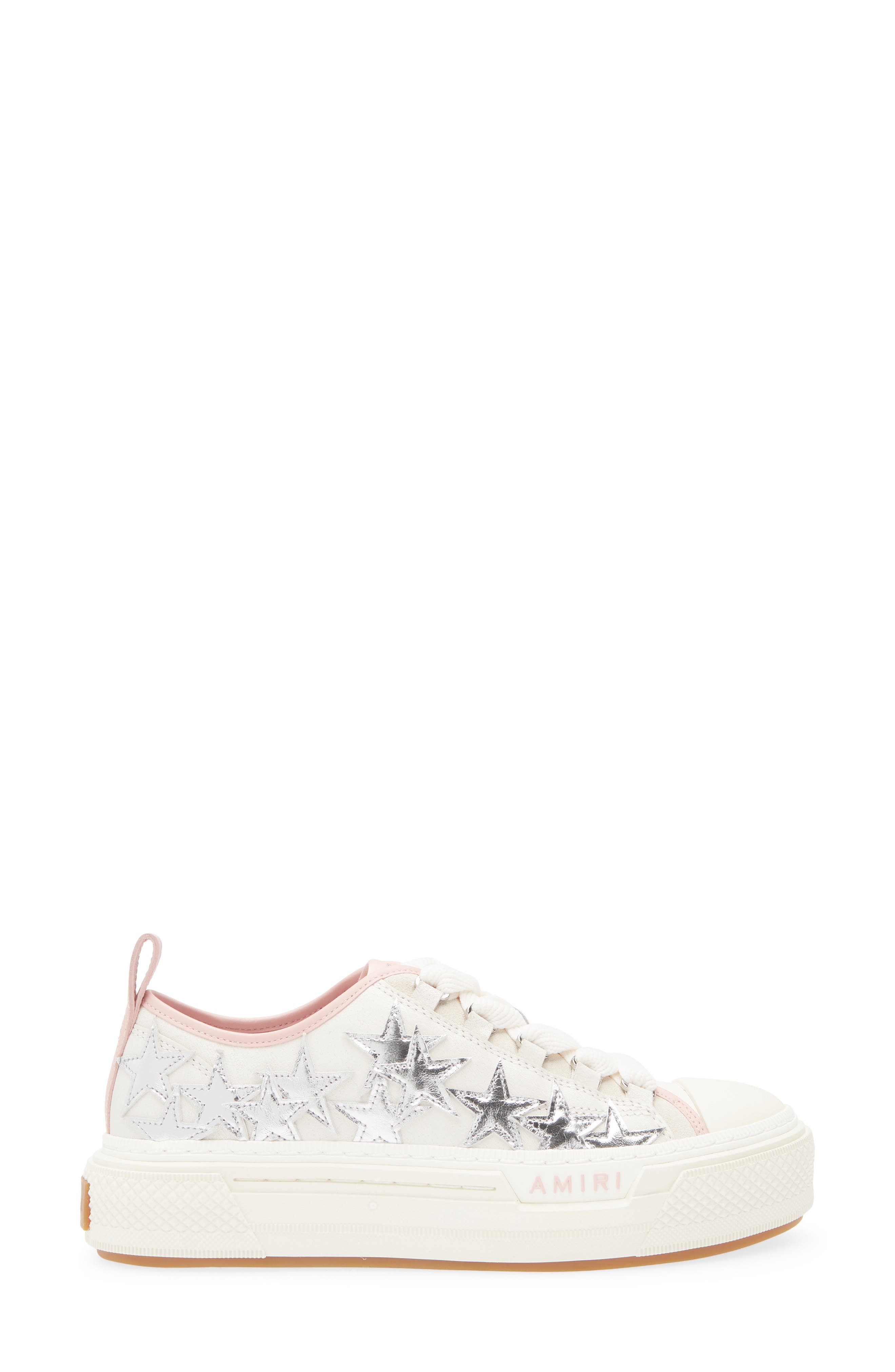 Stars Court Low Top Platform Sneaker, Alternate, color, WHITE/ SILVER/ PINK