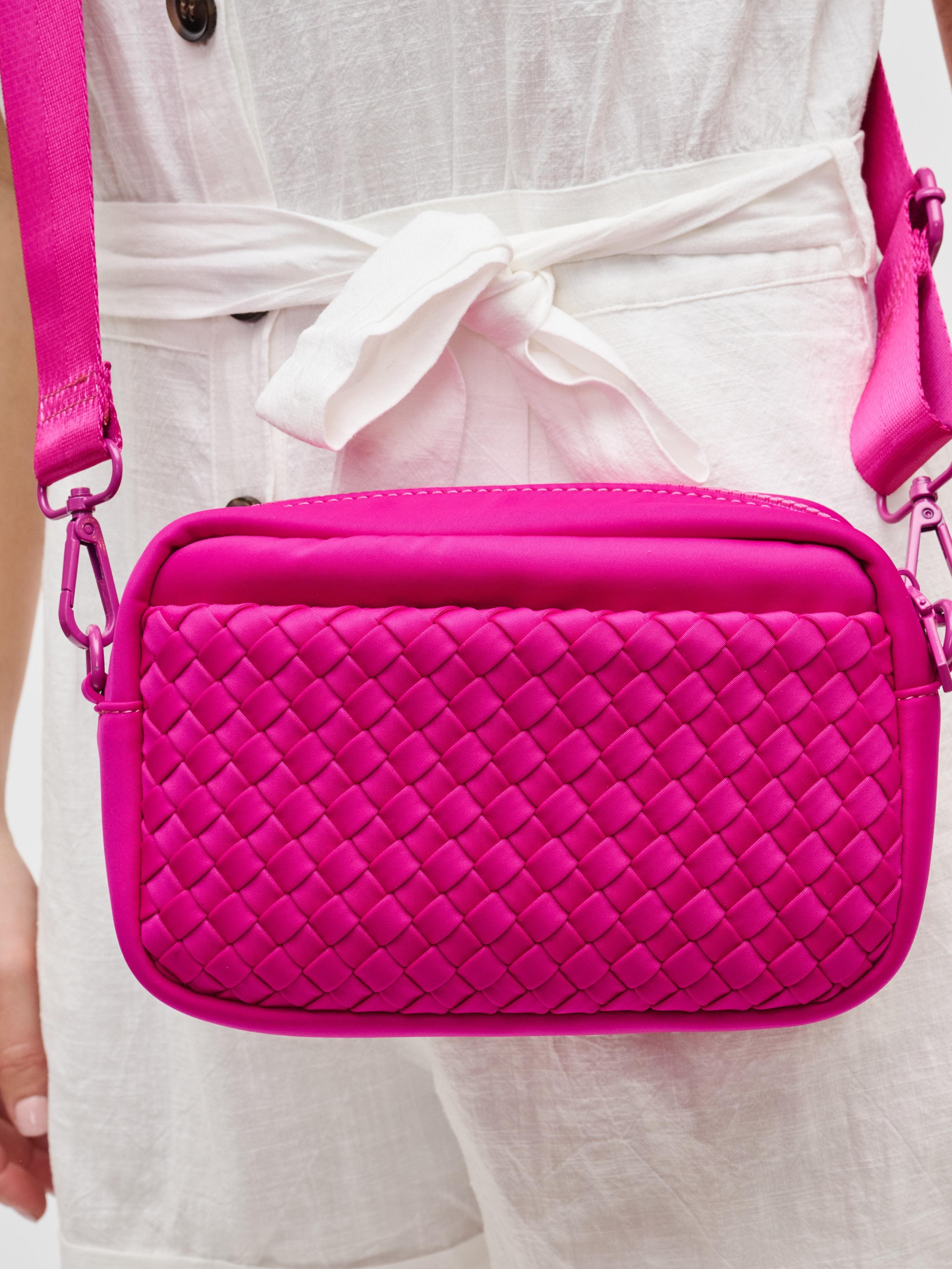 Inspiration - Woven Neoprene Crossbody Bag, Alternate, color, Fuchsia