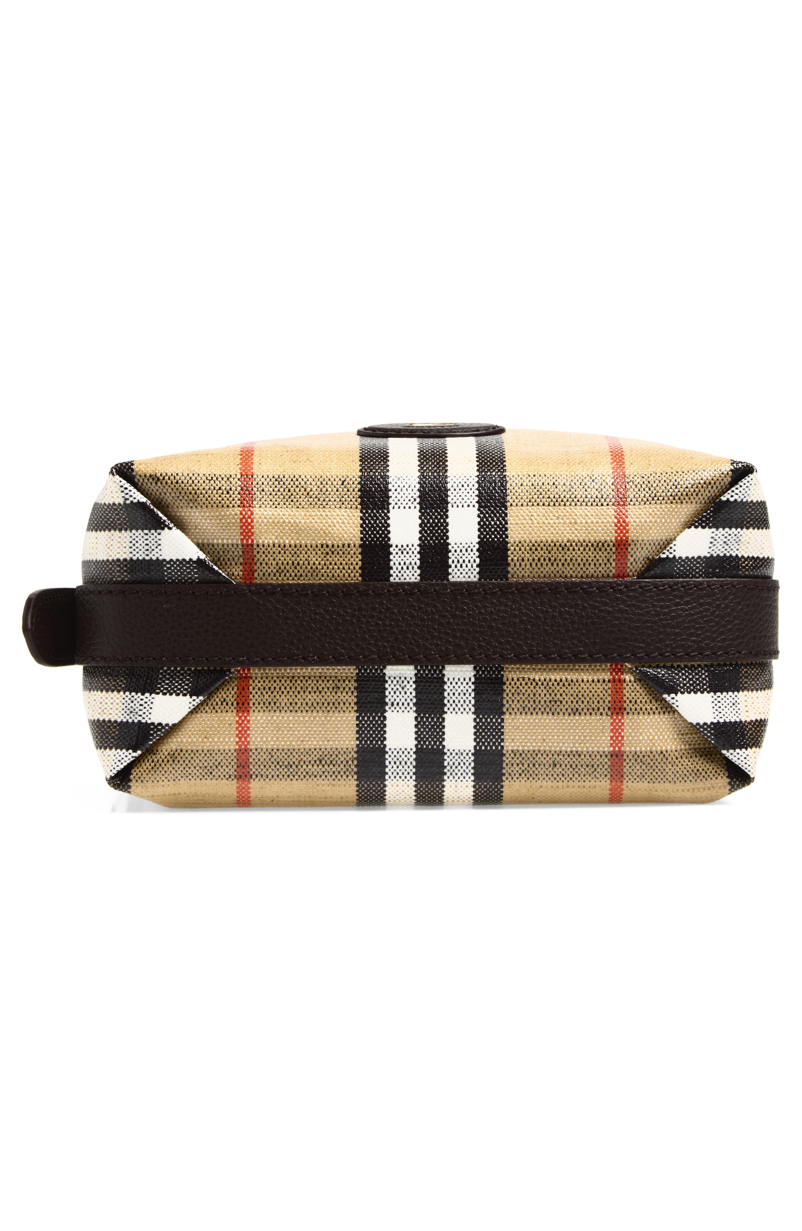 Burberry Highlands Check Coated Canvas Top Handle Bag, Alternate, color, Sand