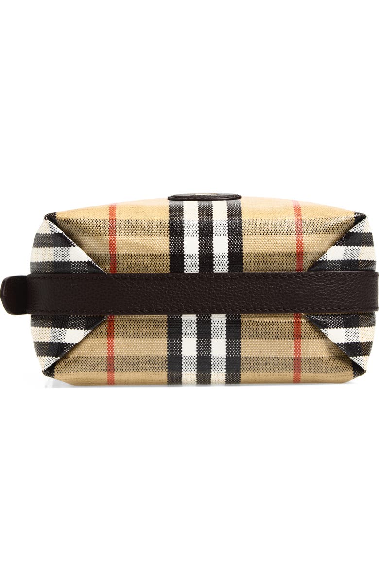 Burberry Highlands Check Coated Canvas Top Handle Bag, Alternate, color, Sand