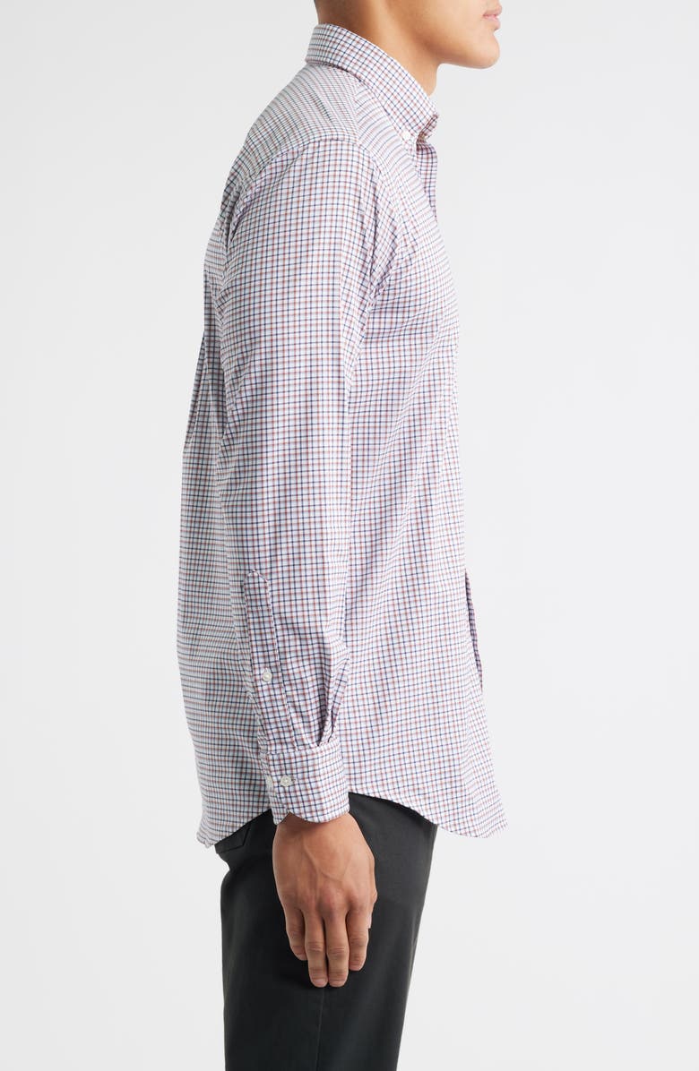 Peter Millar Julian Crown Light Plaid Button-Down Shirt, Alternate, color, Navy