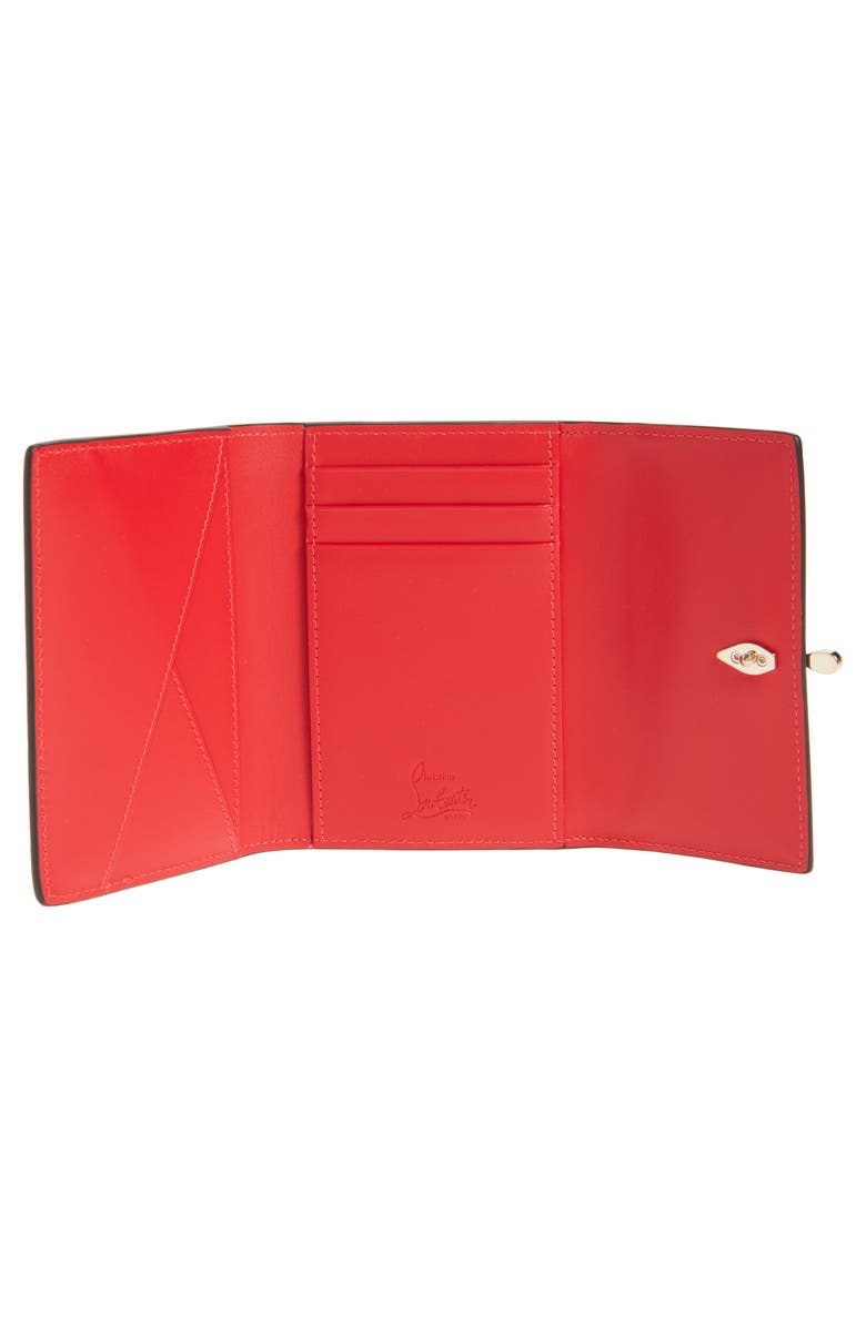 Christian Louboutin Bettina Leather Cardholder, Alternate, color, Black/ Gold