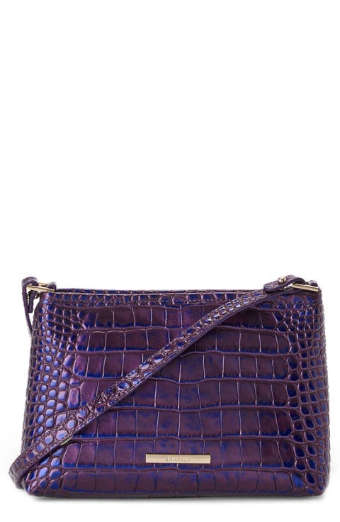 Lorelei Croc Embossed Leather Shoulder Bag