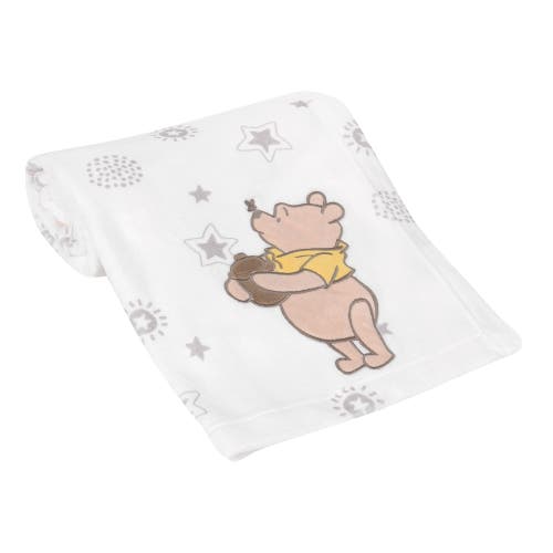 Lambs & Ivy Disney Baby Winnie The Pooh Fleece Appliqued Baby Blanket In White
