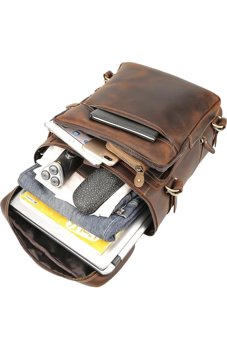 STEEL HORSE LEATHER The Raoul Backpack | Handmade Vintage Leather Backpack, Alternate, color, Dark Brown