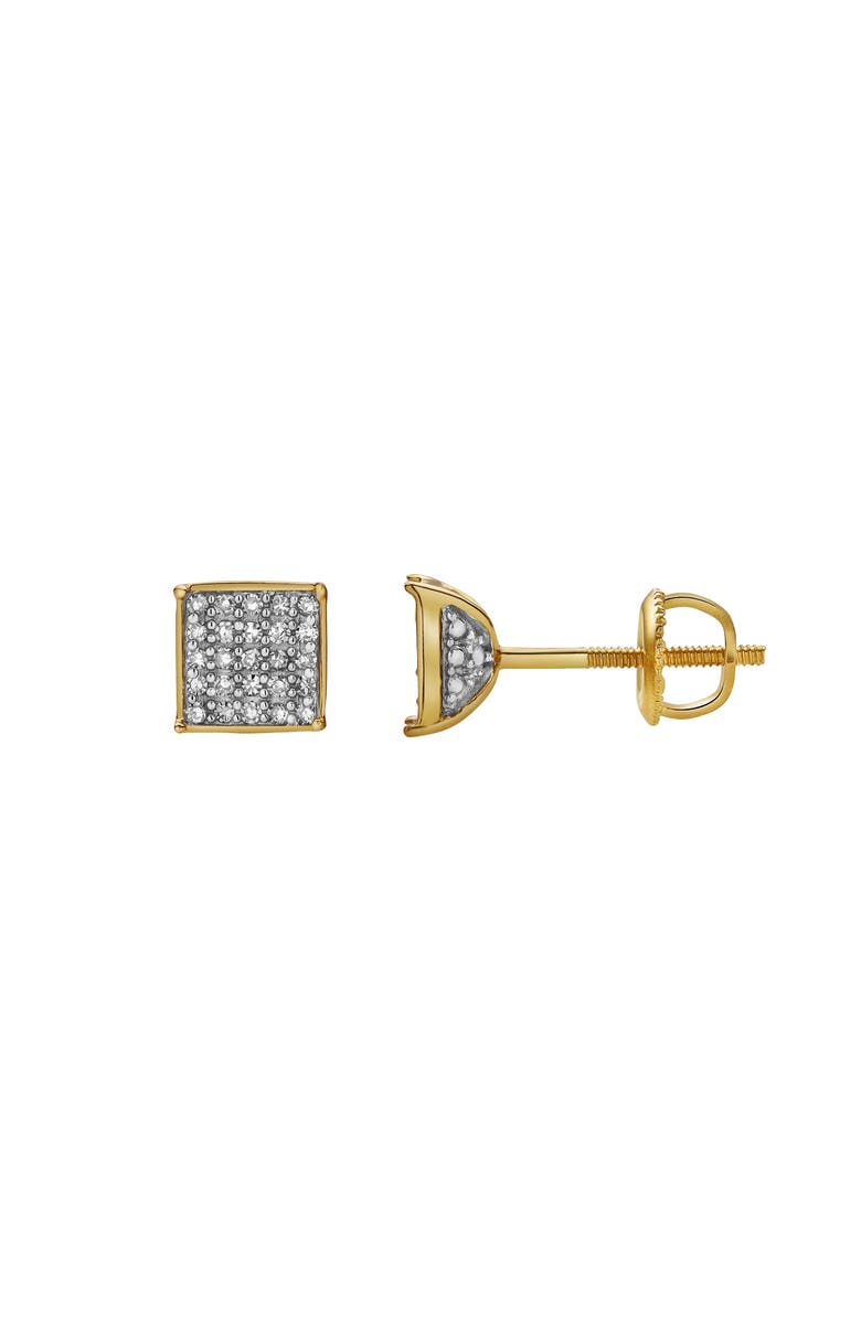 LuvMyJewelry Noturno 10K Yellow Gold Diamond Unisex Earrings - 0.14 Cts, Alternate, color, 10K Yellow Gold