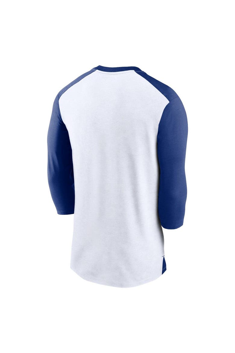 Men's Nike White/Royal Milwaukee Brewers Rewind 3/4-Sleeve T-Shirt, Alternate, color, White