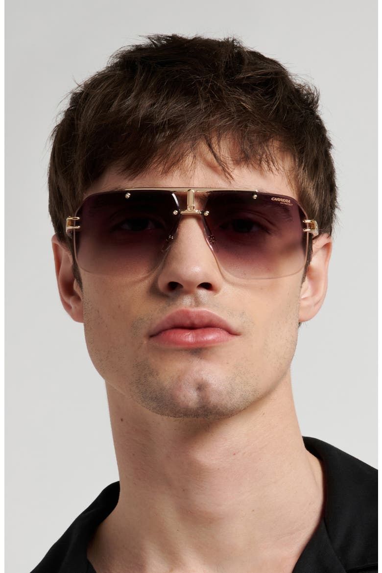 Carrera 63mm Oversize Gradient Square Sunglasses, Alternate, color, GOLD IVORY / GOLD BURGUNDY