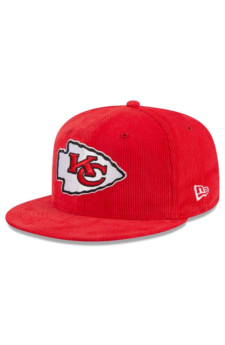New Era Men's New Era Red Kansas City Chiefs Throwback Cord 59FIFTY Fitted Hat, Alternate, color, Red