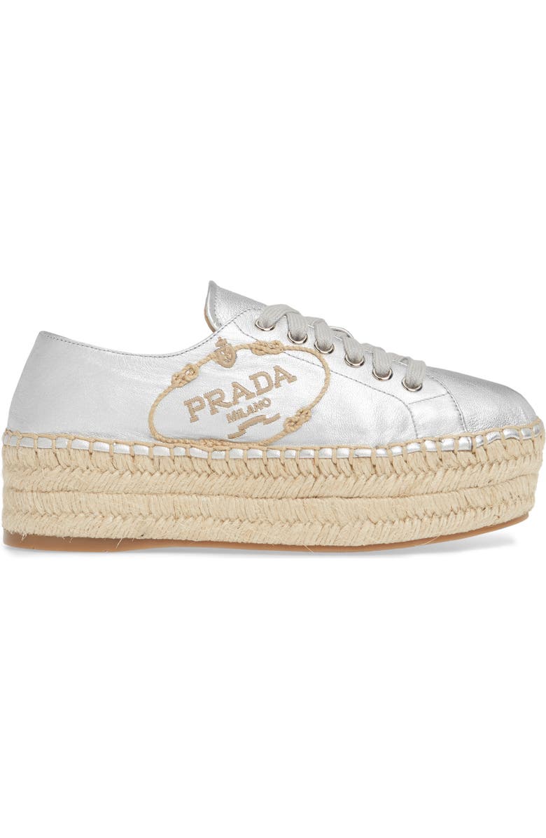 Prada Espadrille Platform Sneaker, Alternate, color,