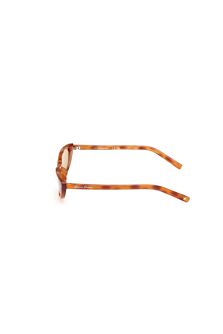 Slim Rectangular Acetate Sunglasses, Alternate, color, Blonde Havana / Brown