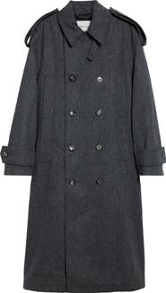 AMI Paris Mattiussi Heathered Wool Trench Coat
