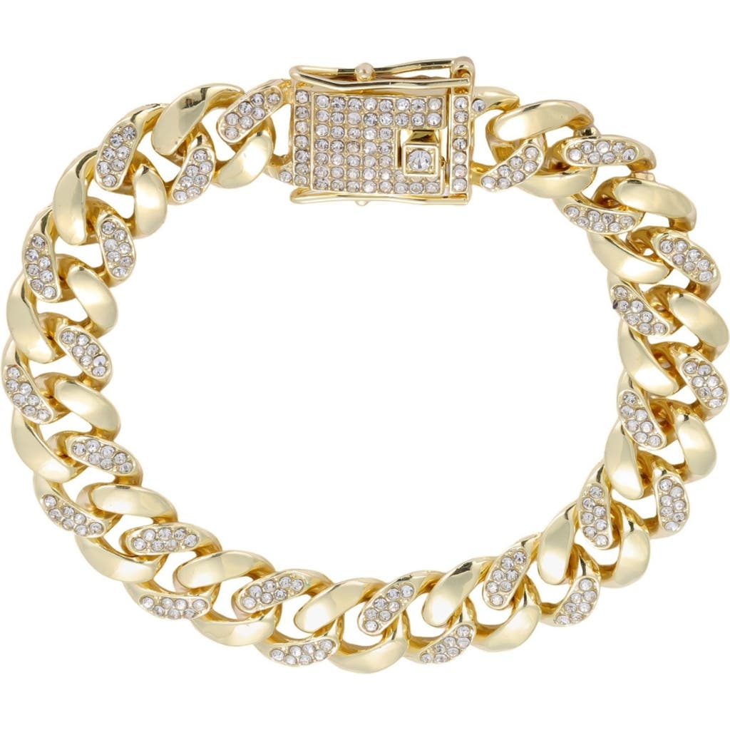 Adornia Crystal Curb Chain Bracelet In Gold