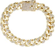 Adornia Men's Crystal Curb Chain Bracelet