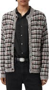 John Varvatos Geometric Pattern Wool & Cashmere Cardigan