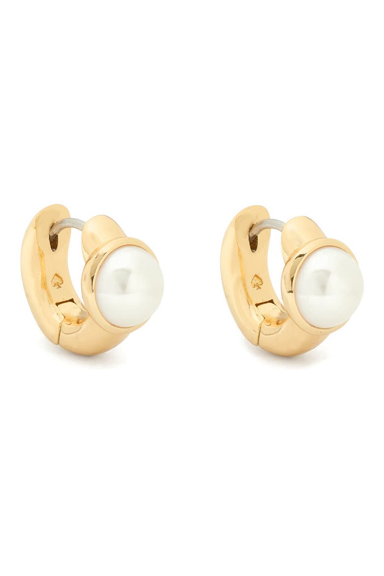 keep sparkling huggie hoop earrings, Main, color, CREAM/ GOLD