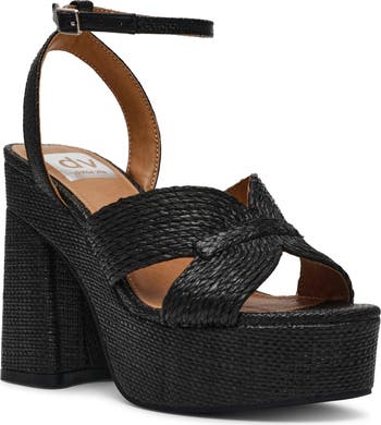 Waylan Raffia Platform Ankle Strap Sandal