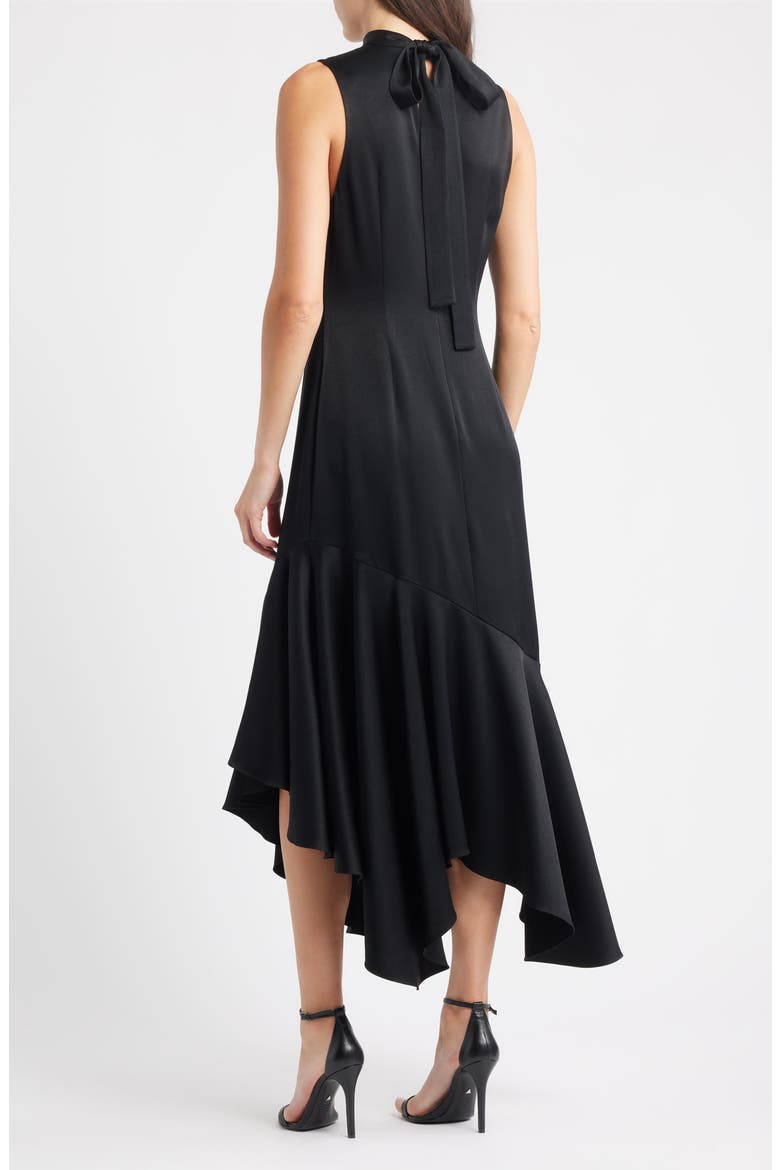Jenkins Sleeveless Satin Maxi Dress, Alternate, color, BLACK