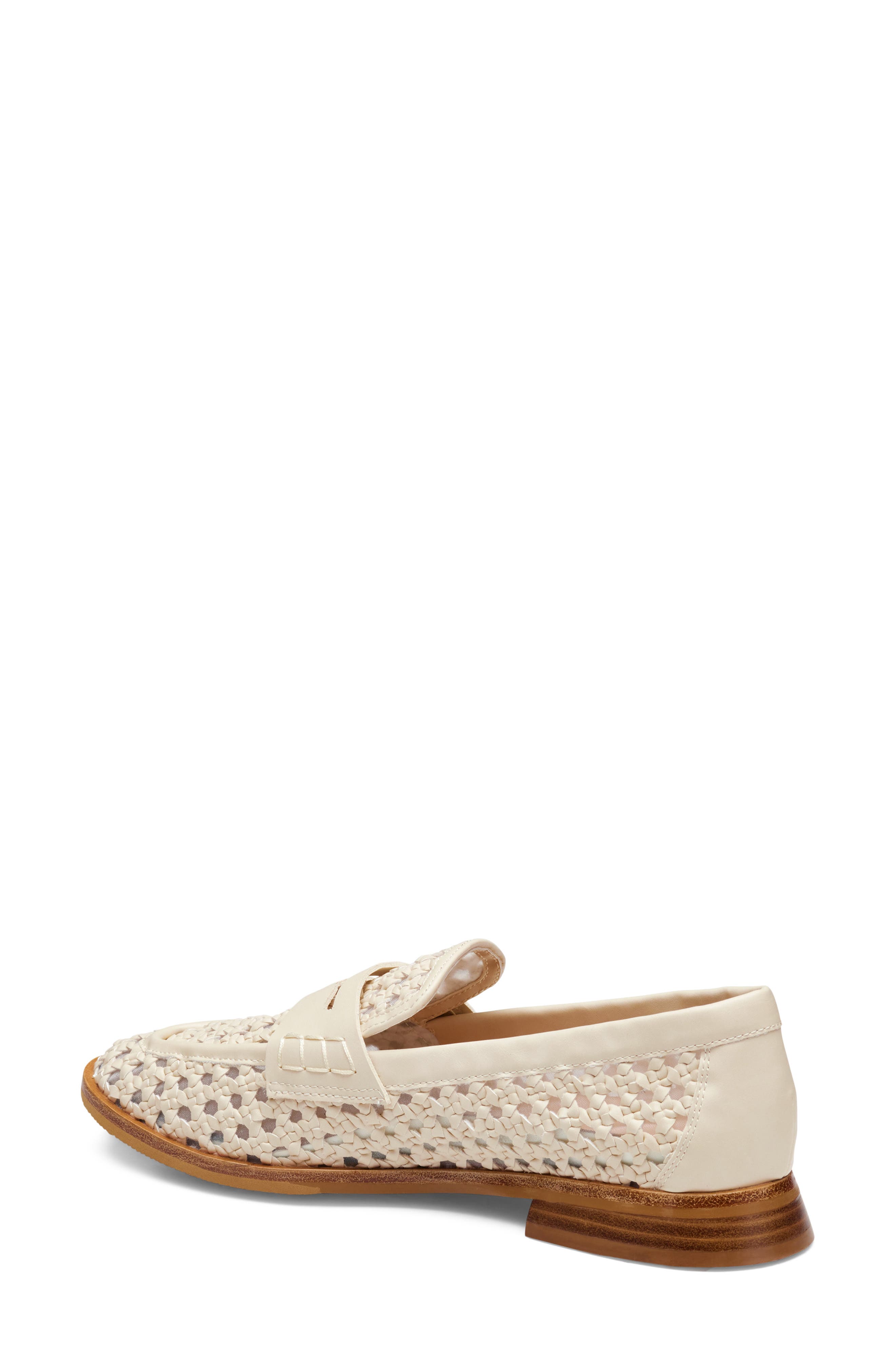 Johnston 
Murphy Gillian Woven Penny Loafer, Alternate, color, Bone Faux Leather