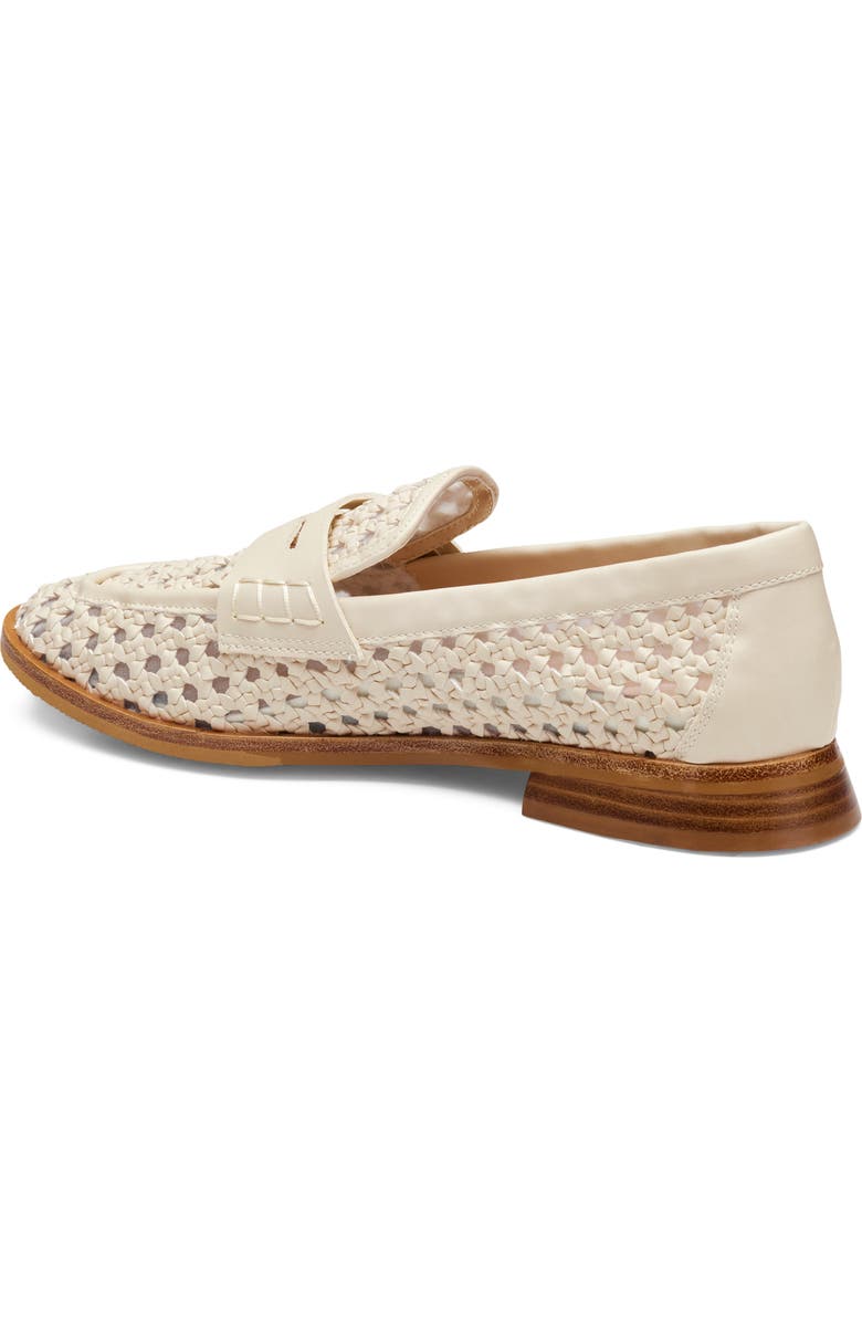 Johnston & Murphy Gillian Woven Penny Loafer, Alternate, color, Bone Faux Leather