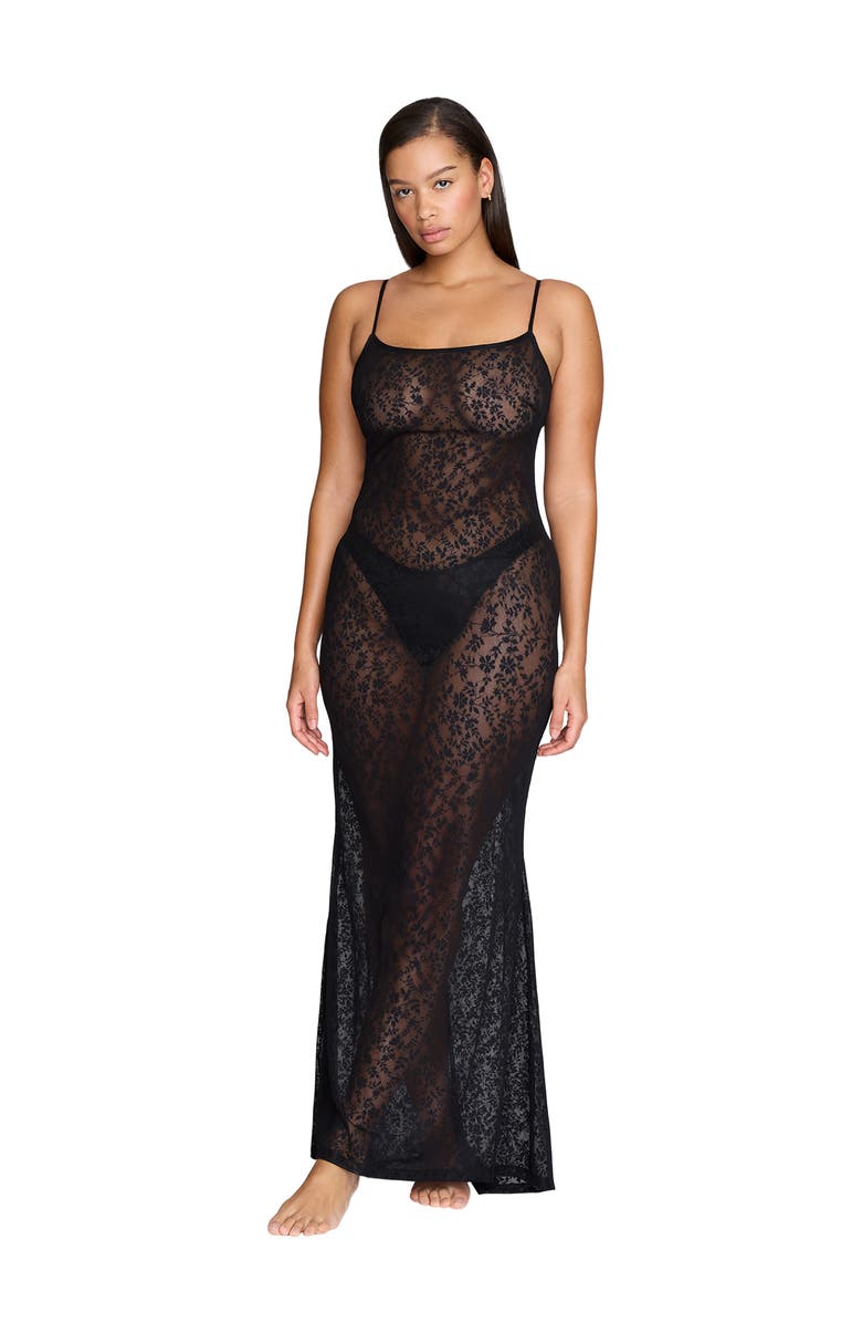 CUUP The Long Slip Dress, Main, color, Black