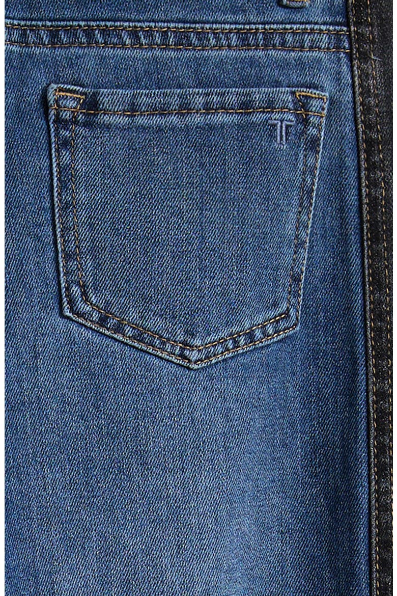Kids' Wide Leg Contrast Panel Jeans, Alternate, color, INDIGO