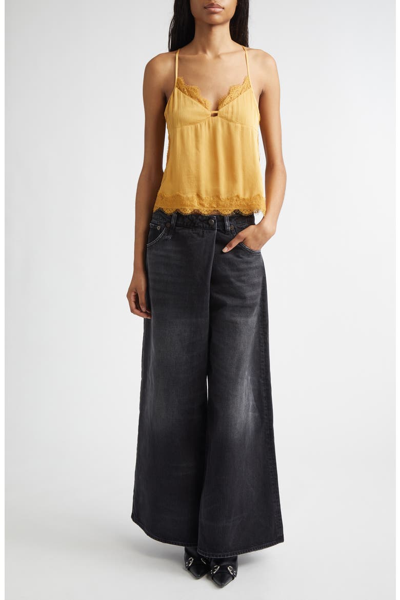 Lace Trim Camisole, Alternate, color, YELLOW