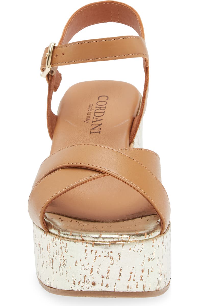 Cordani Jordie Platform Wedge Sandal, Alternate, color, Cuoio Leather