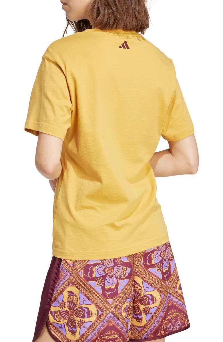 ADIDAS X FARM RIO Butterfly Cotton Graphic T-Shirt, Alternate, color, Corn Gold