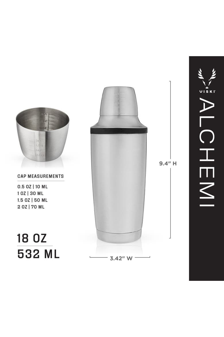 Alchemi Vacuum Insulated Cocktail Shaker in Stainless Steel, Alternate, color, Silver