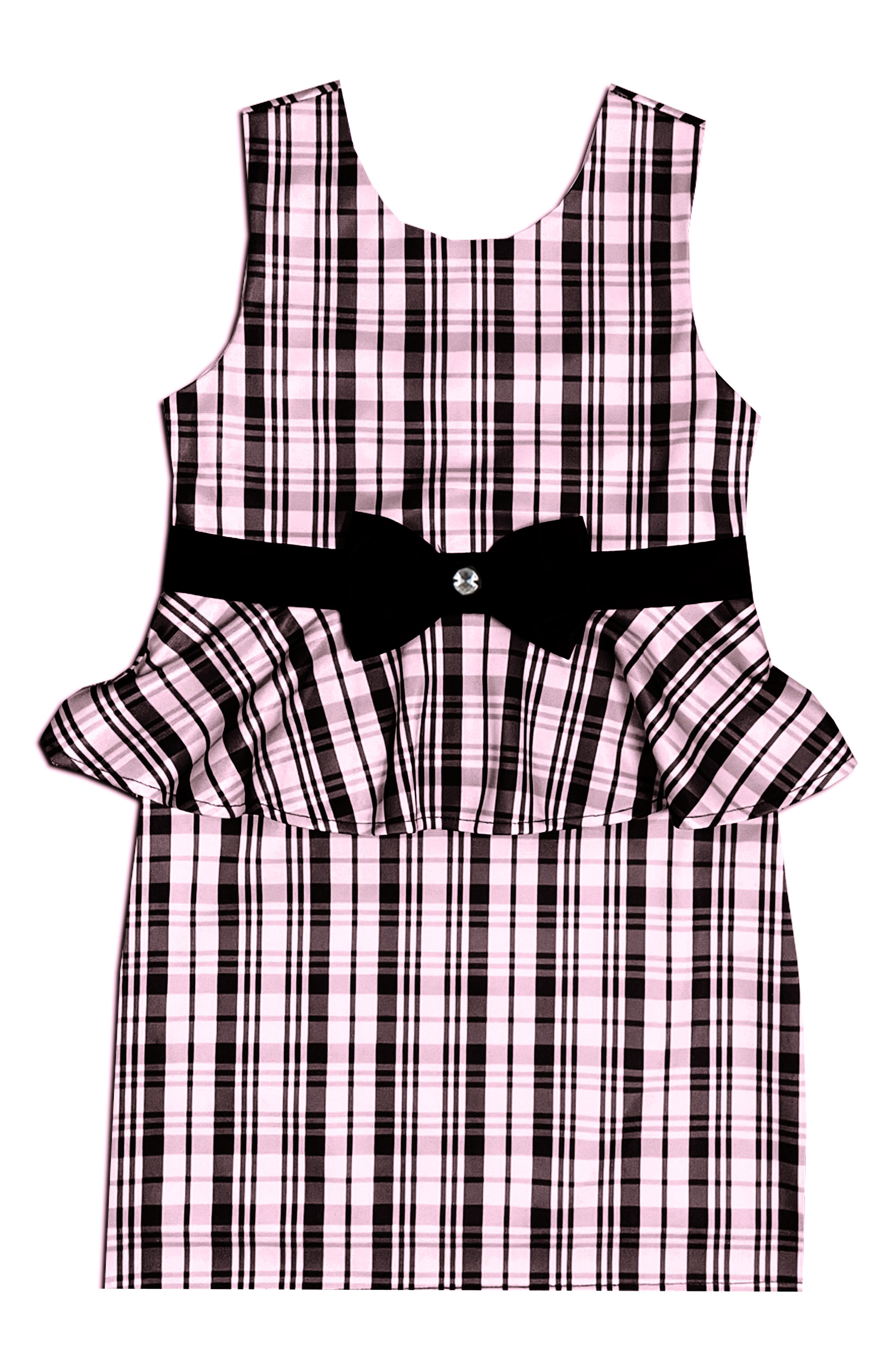 JOE-ELLA Kids' Plaid Peplum Party Dress