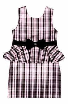 JOE-ELLA Kids' Plaid Peplum Party Dress