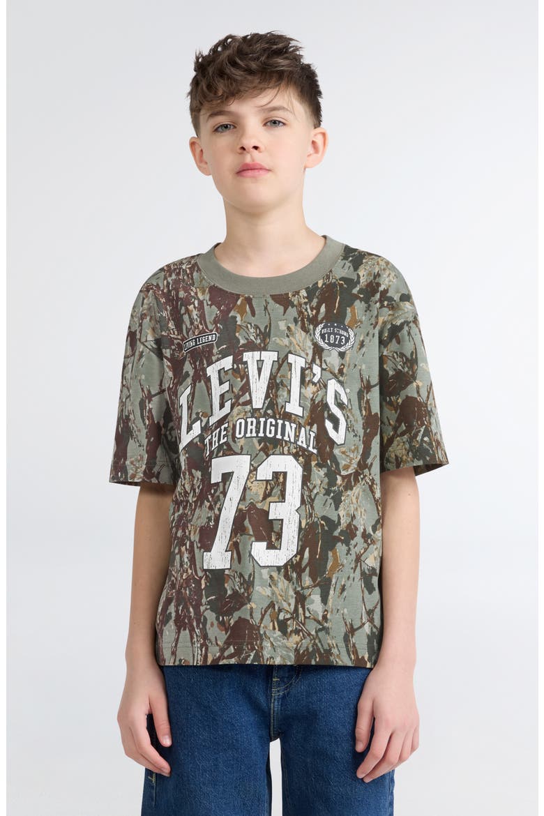 Kids' Camo Jersey T-Shirt, Main, color, SEA SPRAY