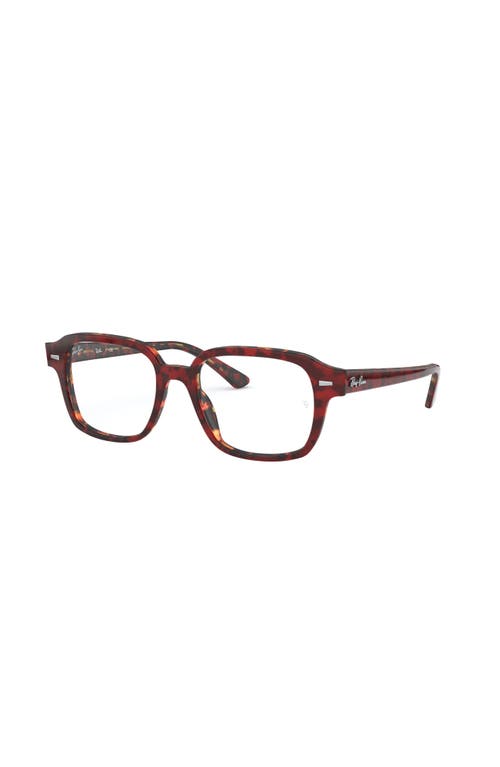 Ray Ban Ray-ban 50mm Square Optical Glasses In Burgundy