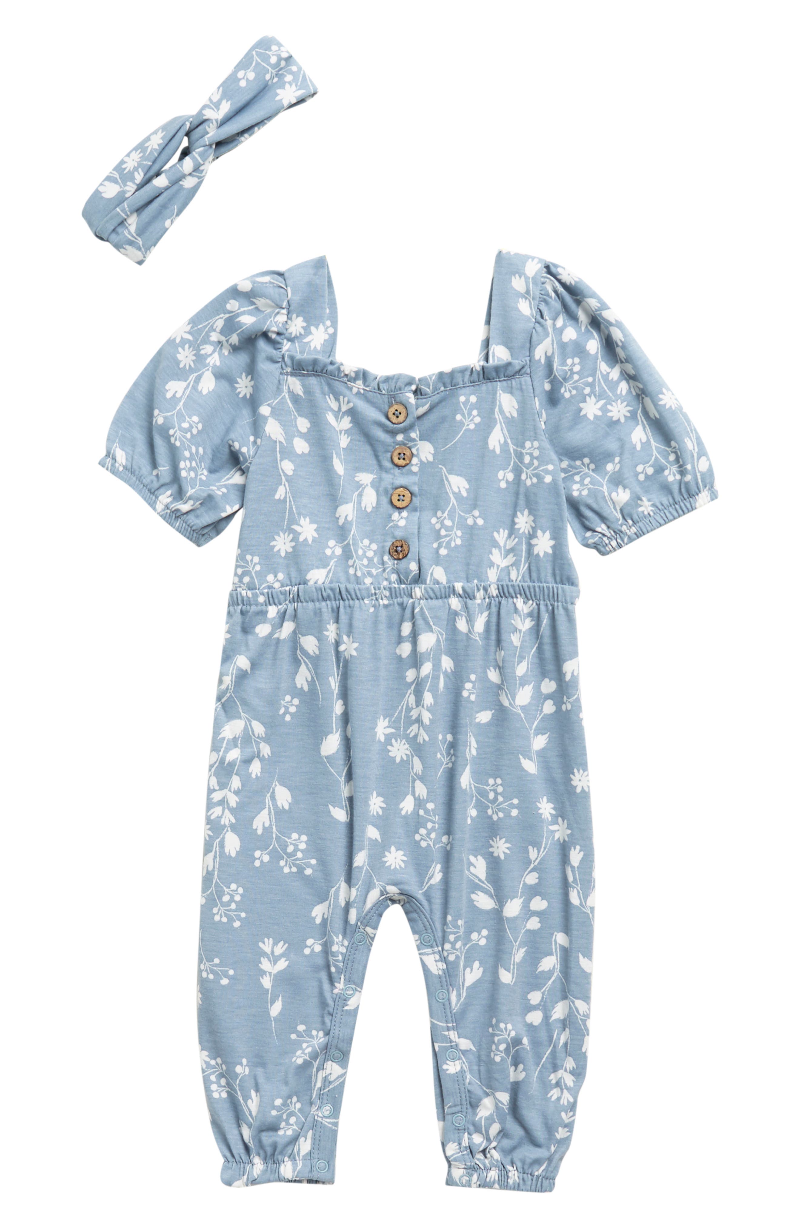 Jessica Simpson Kids' Square Neck Coverall & Headband Set | Nordstromrack
