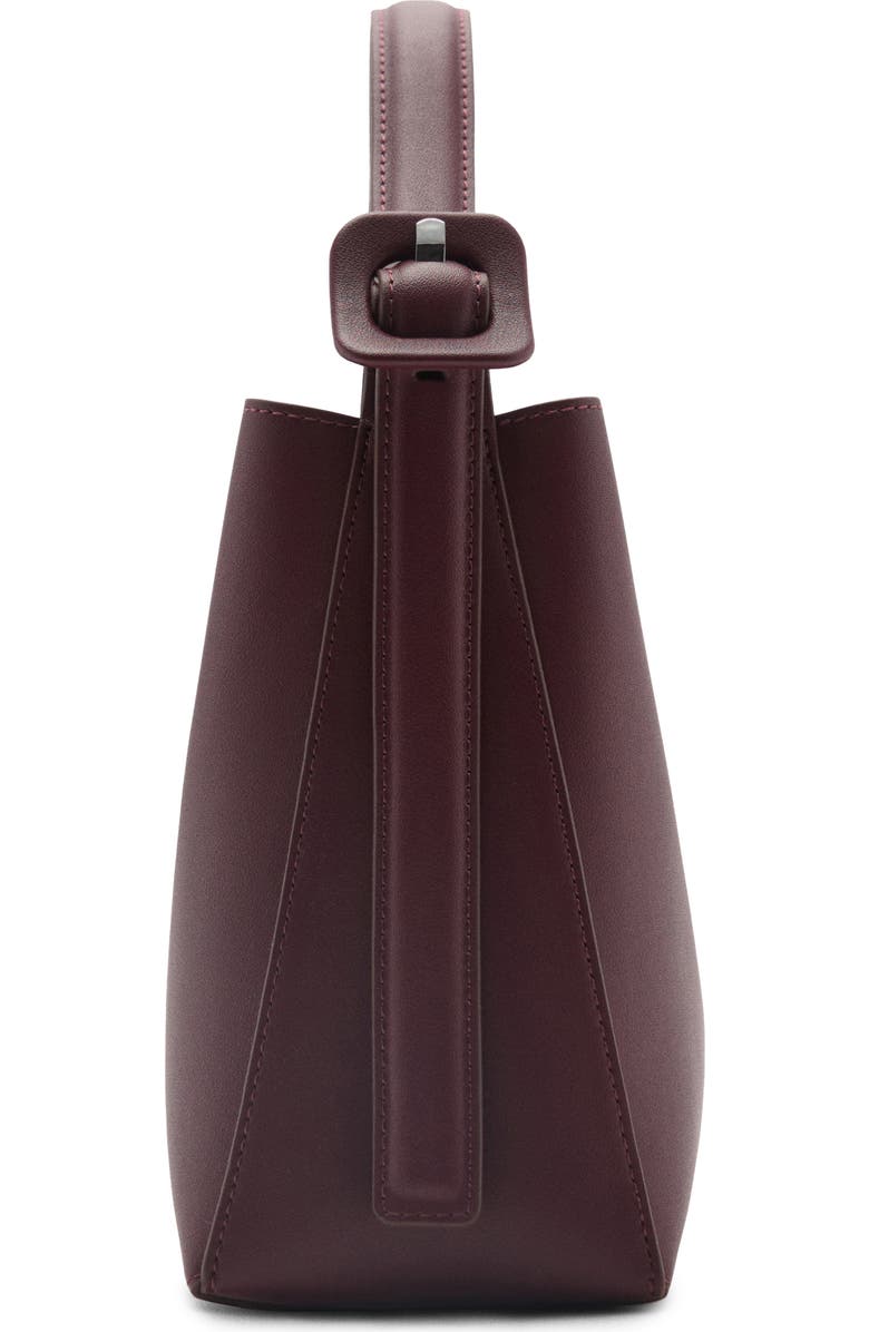 MANGO Faux Leather Shopper Tote, Alternate, color, Burgundy