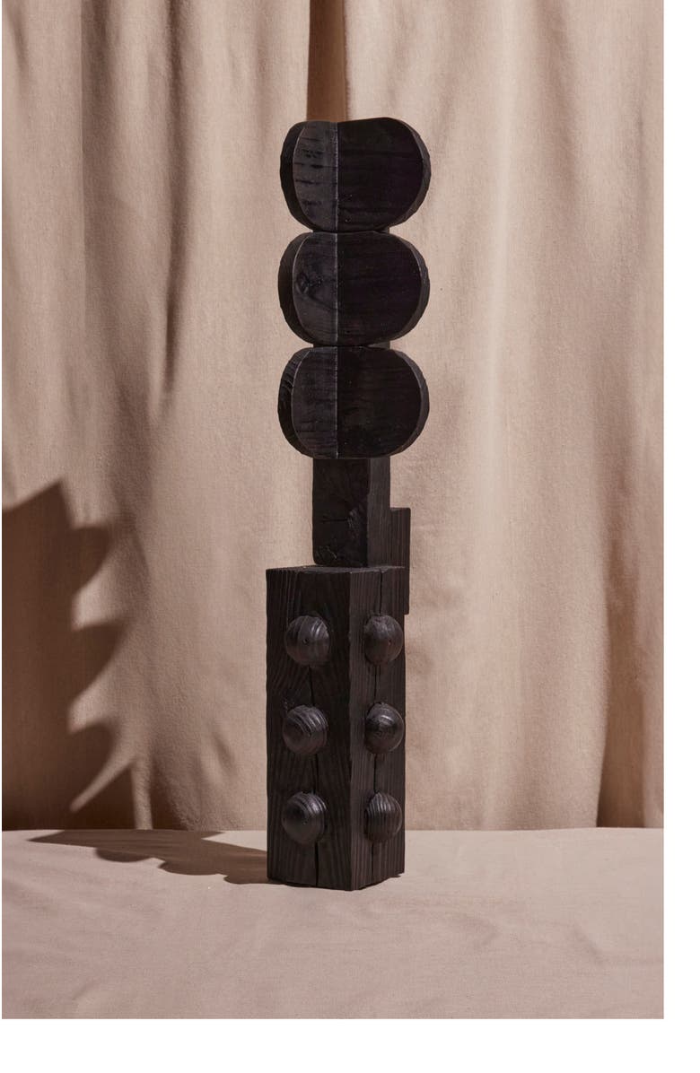 Meso Goods Jamas Wood Sculpture, Alternate, color, Black