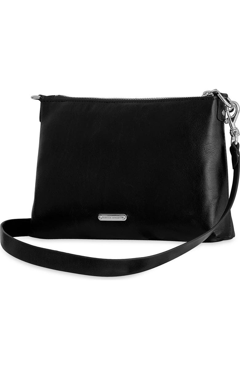 Rebecca Minkoff Kit Leather Crossbody Bag, Alternate, color, Black