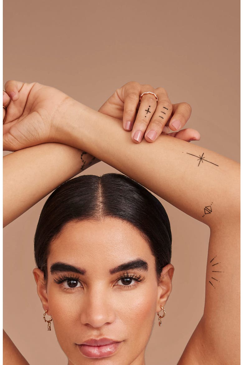 Linear Temporary Tattoos, Alternate, color, BLACK