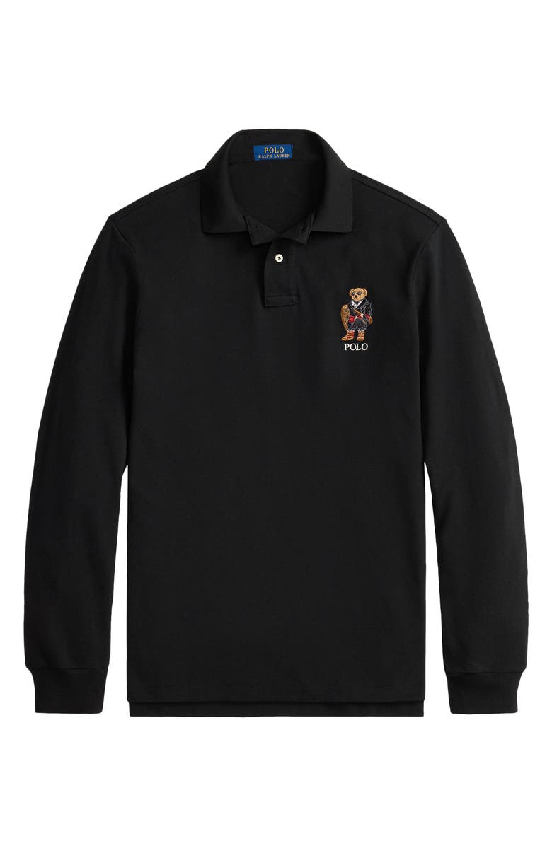 Polo Ralph Lauren Polo Bear Cotton Polo Shirt, Alternate, color, Polo Black Holiday Bear