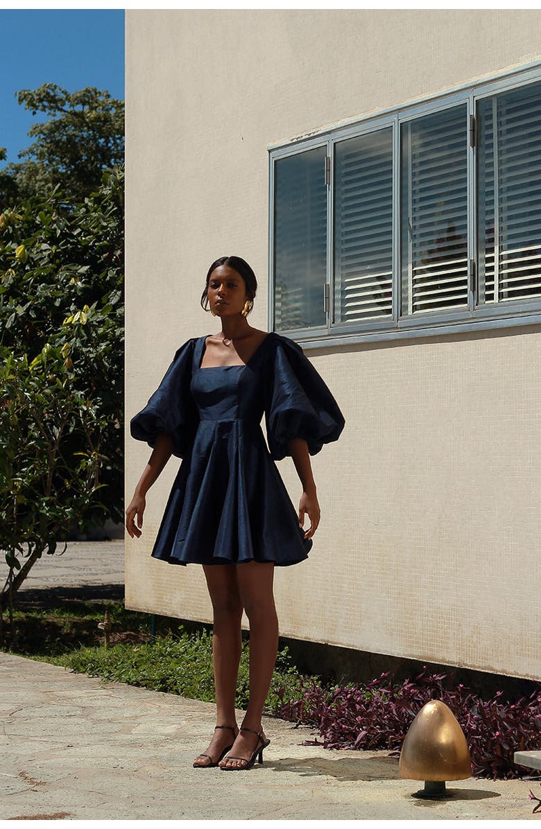 NO PISE LA GRAMA Diana Dress, Alternate, color, Navy