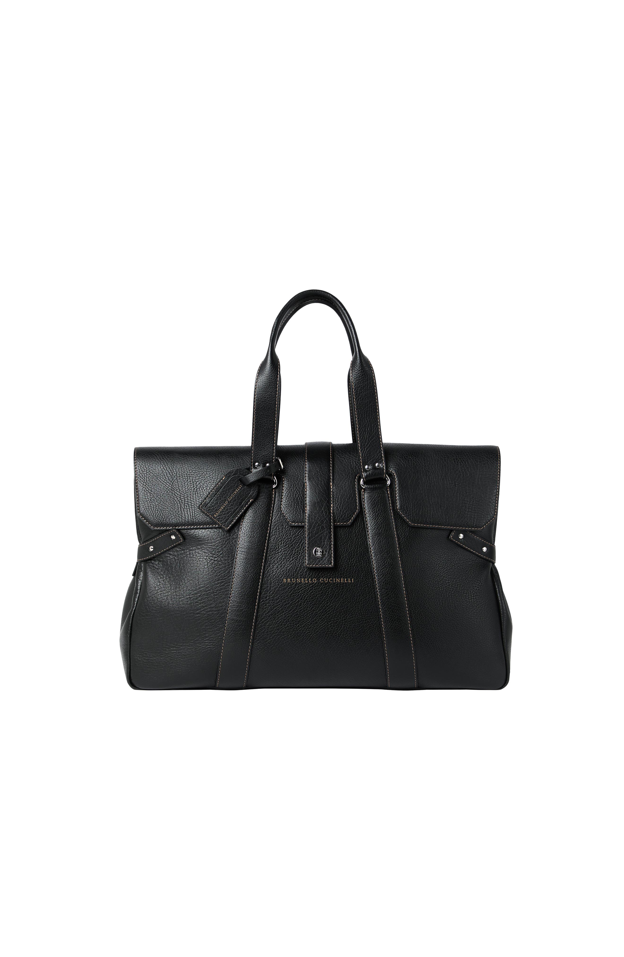 Grained calfskin Country Weekender bag, Alternate, color, Black