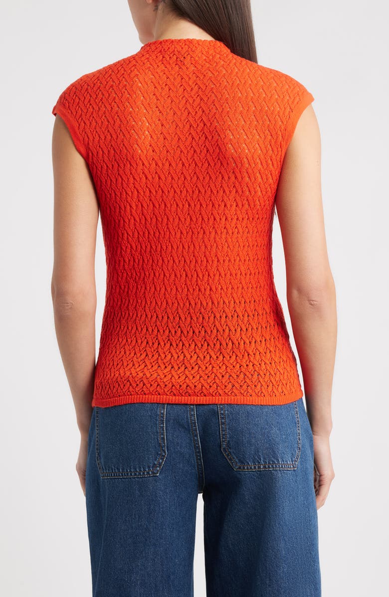 rag & bone Tana Cap Sleeve Sweater, Alternate, color, Bright Orange