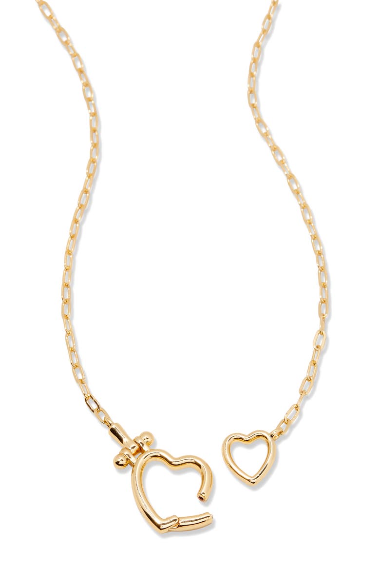 Colette Heart Necklace, Alternate, color, GOLD