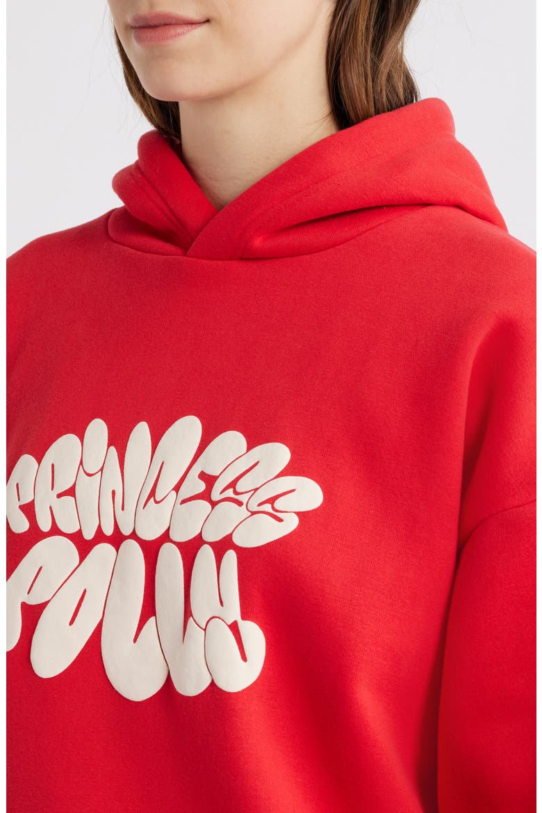 Logo Recycled Cotton Blend Graphic Hoodie, Alternate, color, RED