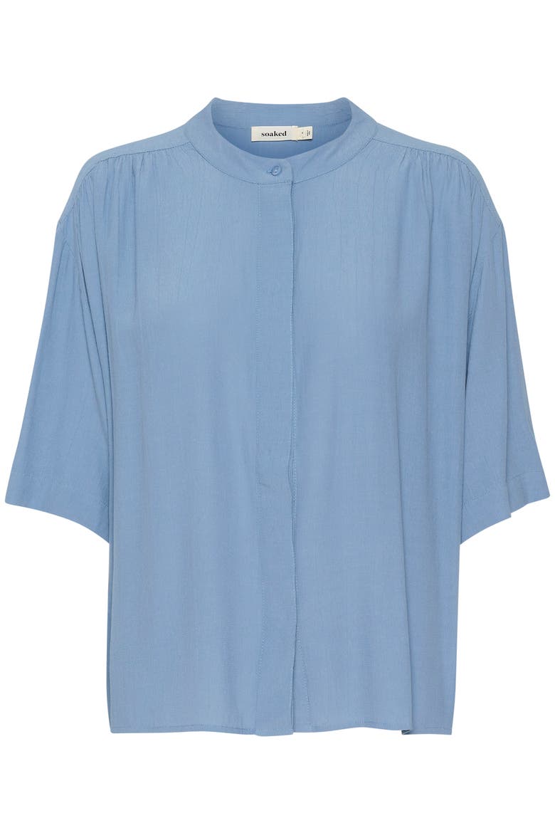 Layna Half Sleeve Loose Fit Shirt, Alternate, color, Coronet Blue