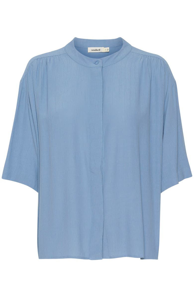 Soaked in Luxury Layna Half Sleeve Loose Fit Shirt, Alternate, color, Coronet Blue